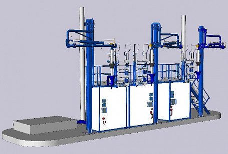Эстакада налива а/м на 3 поста и более - узел учета в боксе