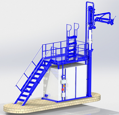 Эстакада налива а/м - узел учета в боксе (Одна площадка)